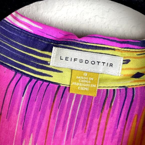 Anthropologie Leifsdottir 100% Silk Colorful Abstract Blouse Size 8 - Picture 5 of 9
